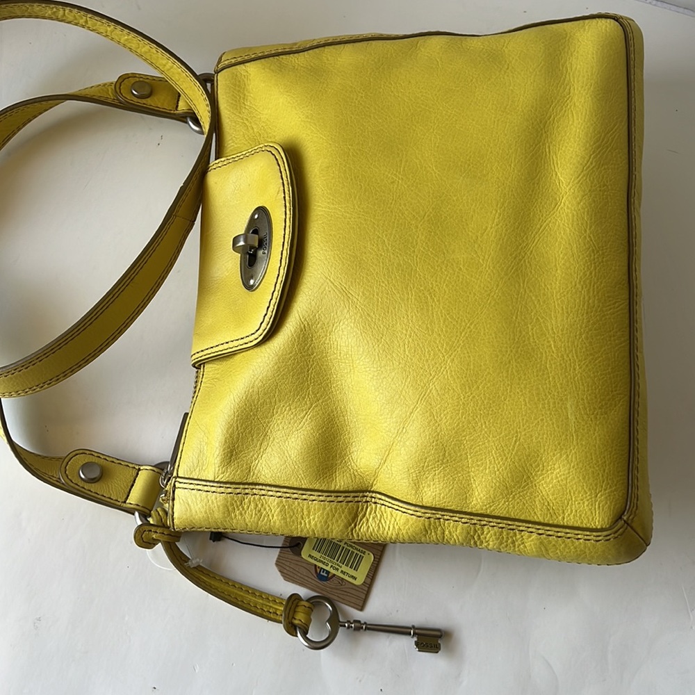 Fossil Marlow Crossbody Bag Leather Citrus Shoulder Bag New - Picture 5 of 16